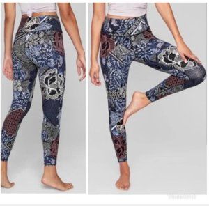 Rare - Athleta Patchwork Salutation 7/8 Tight Navy Floral Paisley Leggings- SZ M